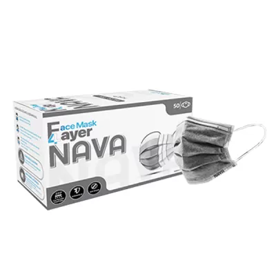 Khẩu Trang Y Tế 4 Lớp Nava Xám Hộp 50 Cái